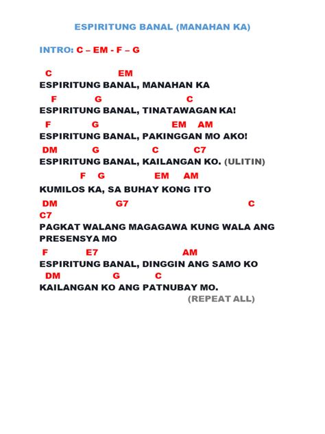 Espiritung Banal Chords .